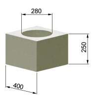 Mantelsteine Formsteine 250 x 400 x 400 x Ø 280 mm
