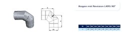 Kamin - Schornsteinsanierung Winkel / Bogen 90 Grad starr mit Reinigung DN 80 mm 0,5 mm
