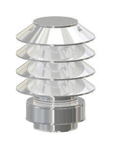 Edelstahlschornstein Regenhut mit Lamellenkopf Premium DW 130 mm