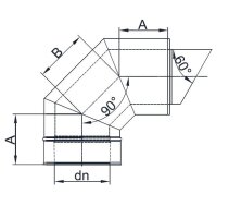 Edelstahlschornstein Mündungsabschluss mit Bogen Premium DW 113 mm