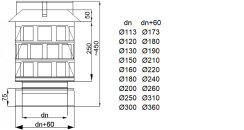 Zugverbesserer für Doppelwandigen Schornstein mit Mündungsabschluss Ø 250 mm