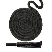 Kamindichtung Scheibendichtung Rund 10 mm 3,0 m / 2 x Kleber