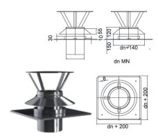 Kamin. - Schornsteinsanierung Schachtabdeckung Kombielement DN 140 mm