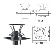 Kamin. - Schornsteinsanierung Schachtabdeckung Kombielement DN 160 mm