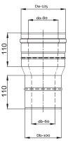 LAS Reduzierung konzentrisch DN 80/125 mm Edelstahl