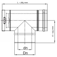 LAS T-Stück 90° mit Revisionsöffnung DN 80/125 mm