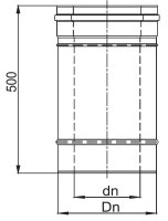 LAS Längenelemente konzentrisch DN 80/125mm Edelstahl 250 mm