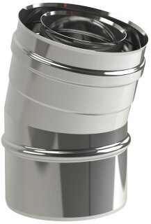 LAS Winkel - Bogen 15° Grad konzentrisch DN 80/125mm Edelstahl