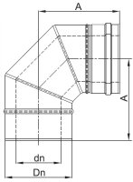 LAS Winkel - Bogen 90° Grad konzentrisch DN 80/125mm Edelstahl