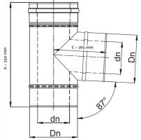 LAS T-Stück 87° DN 100/150 mm