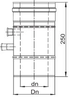 LAS Längenelement mit Meßstutzen 1/2 " DN 100/150mm Edelstahl