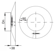 LAS Wandblende DN 100/150 mm Edelstahl