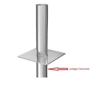 Einwandige Kaminerhöhung DN 130 mm Höhe 500 mm 0,5 mm Einschub eckig