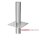 Einwandige Kaminerhöhung DN 130 mm Höhe 500 mm 0,5 mm Einschub eckig