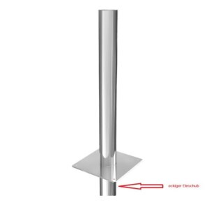 Einwandige Kaminerhöhung DN 180 mm Höhe 1000 mm 0,6 mm Einschub eckig