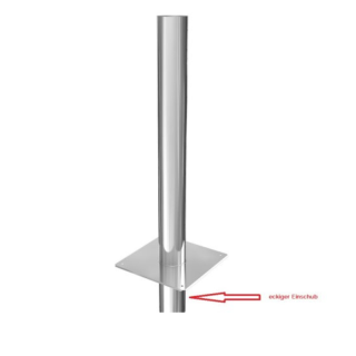 Einwandige Kaminerhöhung DN 180 mm Höhe 1000 mm 0,6 mm Einschub eckig