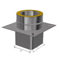 Doppelwandige Schornsteinverlängerung DW 80 mm 2,5 Meter Regenhut 0,5 mm Innenrohr Einschub eckig