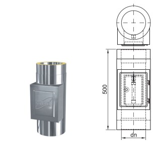 ZEN-Schornstein Reinigungselement mit Tür DW 130 mm