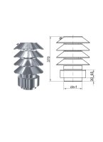 ZEN-Schornstein DW 150 mm Lamellenkopf