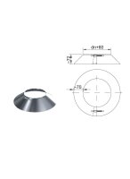 ZEN-Schornstein Dachdurchführung Edelstahl DW 130 mm 0° - 5° mit Regenkragen