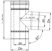 LAS T-Stück 87° DN 60/100 mm