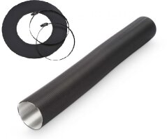 Aluflexrohr 2-lagig Ø 100 mm schwarz mit Wandrosette