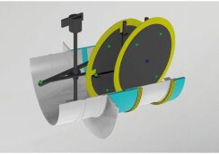 Verbrennungsluftsystem mit einer Klappe Ø 100 mm mit Griffverlängerung mit Isoliermuffe