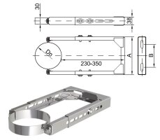 LAS Wandabstandshalter Ø 110/160 mm 230-350 mm