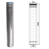 LAS Längenelemente Ø 80/125 mm Kunststoff - Edelstahl 1000 mm