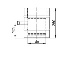 W3G Längenelement 250 mm mit Meßstutzen 1/2" DW 130 mm