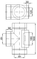 W3G Reinigung mit Feuerungsanschluss 90 Grad DW 130 mm