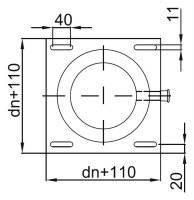 W3G Grundplatte Kaminfuß Universal DW 130 mm