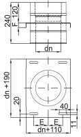 W3G Kaminfuß Grundplatte für Zwischenstütze DW 150 mm