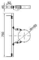 Schornstein Sparrenbefestigung inkl. Wandhalterung 50 - 100 mm DW 130 mm