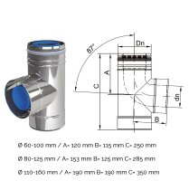 LAS T-Stück 87° Ø 60/100 mm Kunststoff -...