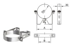LAS Wandabstandshalter Ø 80/125 mm 50 mm