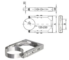 LAS Wandabstandshalter Ø 80/125 mm 125-230 mm