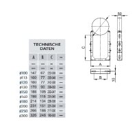 Kamin. - Schornsteinsanierung Wandabstandshalter verstellbar DN 225 mm 220-333 mm