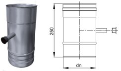 W3G Schornsteinsanierung Längenelement mit Meßstutzen 1/2" DN 100 mm