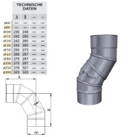 W3G Schornsteinsanierung Winkel / Bogen 0 - 90° mit Tür DN 100 mm