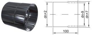 W3G Schornsteinsanierung Wandfutter DN 100 mm L 100 mm