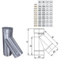 W3G Schornsteinsanierung T-Stück 45 Grad DN 120 mm