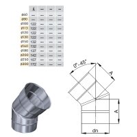 W3G Schornsteinsanierung Winkel / Bogen 0 - 45° DN 120 mm