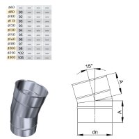 W3G Schornsteinsanierung Winkel / Bogen 15° DN 120 mm