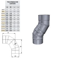 W3G Schornsteinsanierung Winkel / Bogen 0 - 90° mit Tür DN 130 mm