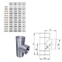 W3G Schornsteinsanierung T-Stück 87 Grad DN 180 mm