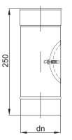 Kamin - Schornsteinsanierung Längenelement Prüföffnung L 250 mm DN 80 mm 0,6 mm