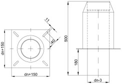 Einteilige doppelwandige Schornsteinverlängerung DW 130 mm 500 mm 0,5 mm Innenrohr Einschub rund