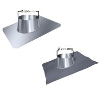Edelstahlschornstein Dachdurchführungen DW 120 Edelstahl/Blei für Ziegel Dächer 35-50 Grad ohne Regenkragen