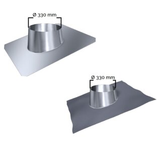 Edelstahlschornstein Dachdurchführungen DW 250 Edelstahl/Blei für Ziegel Dächer 35-50 Grad ohne Regenkragen